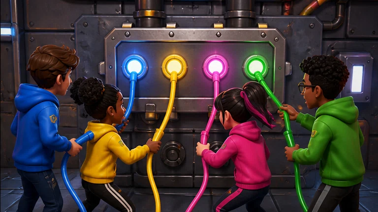 Beat the Box: Pass a volatile mystery box through rapid-fire group challenges. Scene 1.