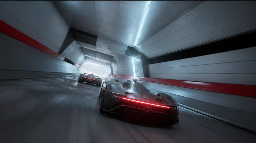 Circuit Zero: Master an electric prototype on tracks that reclaim every mistake as energy. Scene 3.