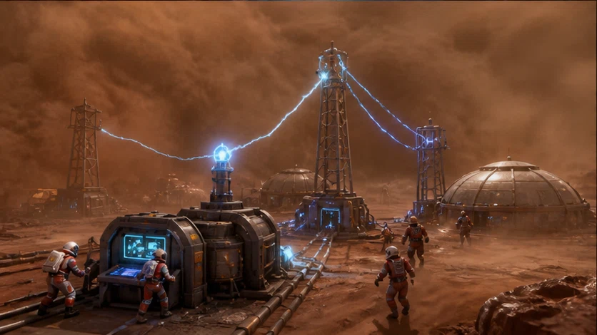 Colony Divide: Build one settlement while rival doctrines compete for every citizen. Scene 2.