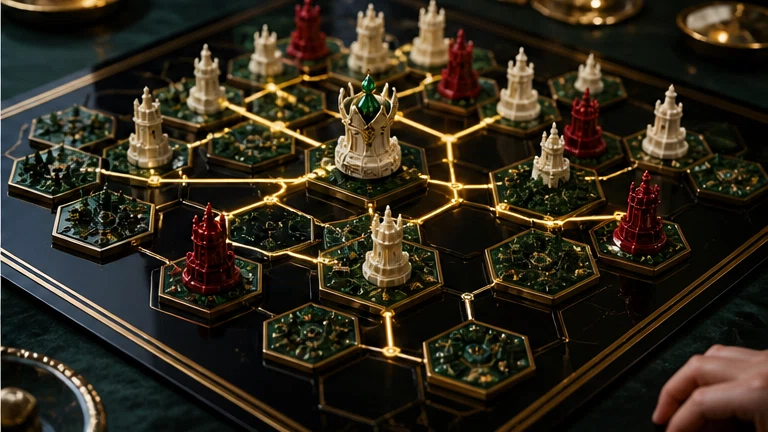 Crown & Circuit: Command rival houses on a board that rewires after every turn. Scene 3.