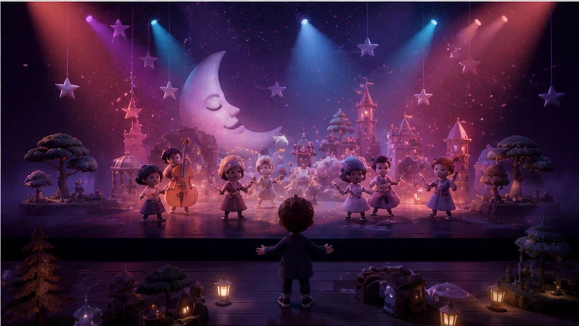 Dreamstage: Build playable scenes, music, and stories on a limitless stage. Scene 3.