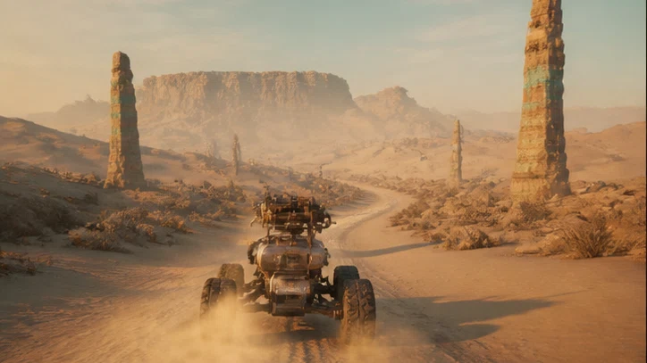 Hollow Meridian: Cross a desert that remembers alternate versions of its own history. Scene 2.