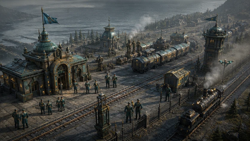 Iron Meridian: Hold a fractured continent through diplomacy, rail logistics, and war. Scene 1.