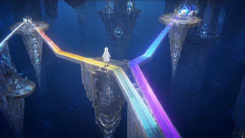 Prism Fall: Restore missing color to a collapsing optical world. Scene 2.