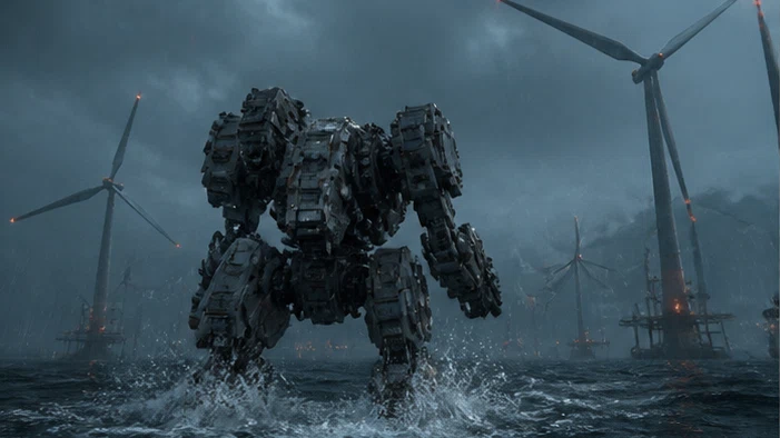 Steel Tempest: Pilot repair-scarred mechs through continent-sized storms. Scene 2.