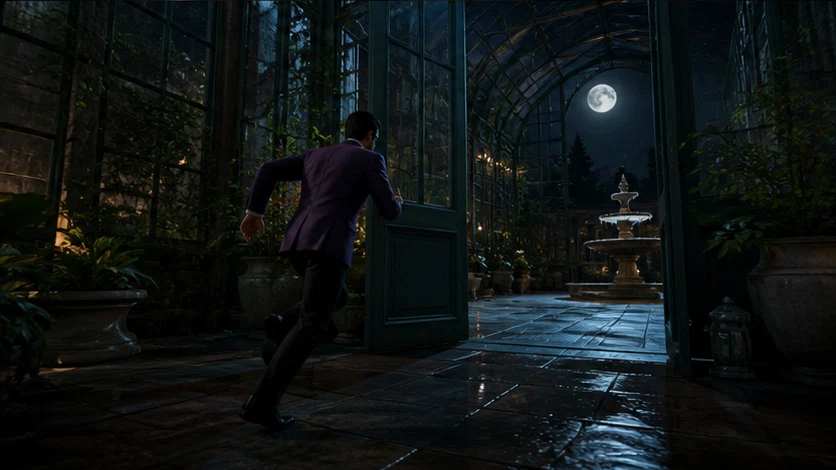 Velvet Alibi: Find the liar at a masked gala before the final toast. Scene 3.
