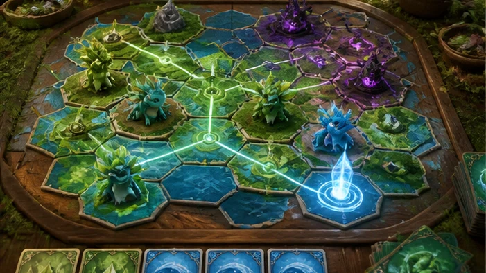Wild Signal: Build strange creature combinations from a deck that evolves between rounds. Scene 1.