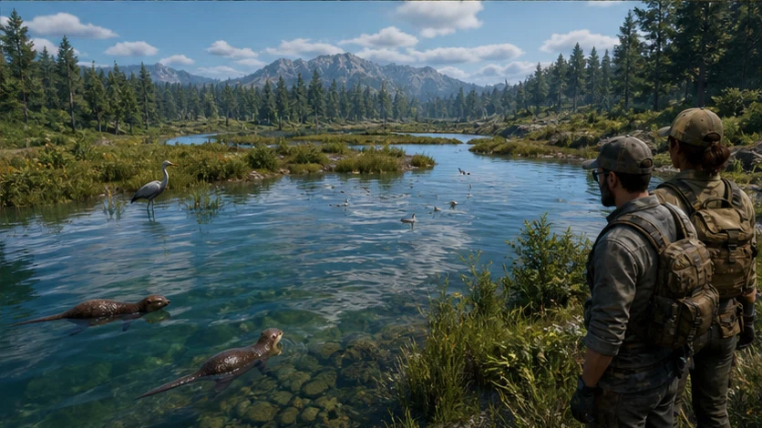 Wildworks: Restore an ecosystem by balancing wildlife, weather, and careful machines. Scene 3.